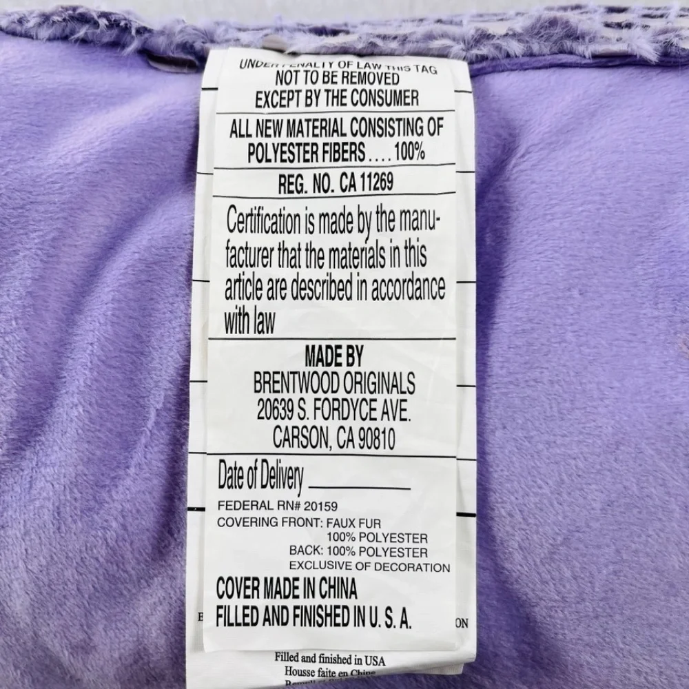 Brentwood Originals Pillow Lavender Shiny Croc Texture 20